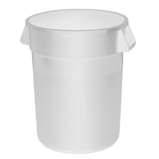White 44 Gal Round Container